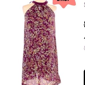 🖤✨Merona: purple floral print halter dress 👗